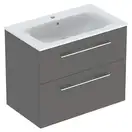 Тумба с раковиной Geberit Selnova Square slim rim 80 см, лава матовая (501.241.00.1)