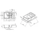 Кухонная мойка с дополнительной чашей Qtap CS 7648 Beton (QT7648BET502)