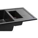 Кухонная мойка с дополнительной чашей Qtap CS 7648 Black (QT7648BLA404)