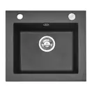 Гранитная кухонная мойка REA WEST BLACK METALIC (ZLE-00121)