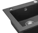 Гранитная кухонная мойка REA WEST BLACK METALIC (ZLE-00121)