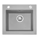 Гранитная кухонная мойка REA WEST GREY серая (ZLE-00122)