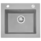 Гранитная кухонная мойка REA WEST GREY серая (ZLE-00122)