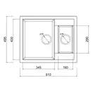 Кухонная мойка с дополнительной чашей Lidz 615x500/200 GRA-09 (LIDZGRA09615500200)