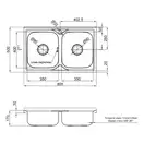 Кухонная мойка с двумя чашами Lidz 5080 0,8 мм Decor (LIDZ5080DEC08)