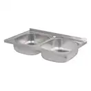 Кухонная мойка с двумя чашами Lidz 5080 0,8 мм Decor (LIDZ5080DEC08)