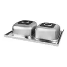 Кухонная мойка с двумя чашами Lidz 6080 0,8 мм Decor (LIDZ6080DEC08)