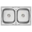 Кухонная мойка с двумя чашами Lidz 7948 0,8 мм Micro Decor (LIDZ7948MDEC08)