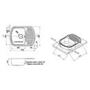 Кухонная мойка Qtap 6349 0,8 мм Satin (QT6349SAT08) (QT6349SAT08) фото 2 Aquada.com.ua