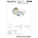 144208028 Retro Мильниця скляна(золото/хром), Bemeta (144208028)