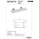 104122042 Omega Поличка скляна 300мм , Bemeta (104122042)