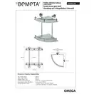 104202142 Omega Поличка скляна 355*390мм  кутова подвійна з бортиком, Bemeta (104202142)