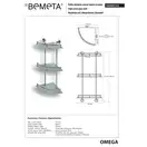 поличка скляна кутова потрійна 104202152 OMEGA Bemeta Чехія