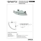 104202162 Omega Поличка скляна 255*255мм  кутова з бортиком, Bemeta (104202162)