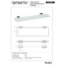 118102042 Plaza Поличка скляна 600мм, Bemeta (118102042)