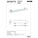 132102042 Beta Поличка скляна 600мм, Bemeta (132102042)