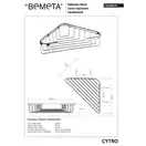 146208342 CYTRO:Поличка для мила,кутова, хром/блиск Bemeta Чехія (146208342)