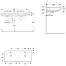 Двойная раковина Geberit Smyle Square 120 х 48 х h16,5 см (500.223.01.1) фото 3 Aquada.com.ua