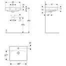 Маленькая (мини) раковина Geberit Smyle Square 50 х 41 х h16 см (500.256.01.1) фото 3 Aquada.com.ua