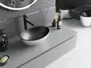 Умывальник (раковина) MEXEN ELZA SILVER BRUSHED BLACK MATT накладной (MEX-21014023)