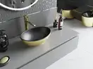 Умывальник (раковина) MEXEN ELZA BRUSHED GOLD BLACK MATT накладной (MEX-21014027)