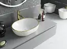 Умывальник (раковина) MEXEN VIKI WHITE DIAMOND GOLD накладной (MEX-21054809)