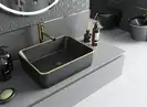 Умывальник (раковина) MEXEN CATIA BLACK GOLD EDGE накладной (MEX-21314875)