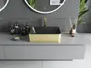 Умывальник (раковина) MEXEN CATIA BLACK GOLD BRUSHED накладной (MEX-21314877)