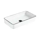 Умывальник (раковина) MEXEN NADIA 60 WHITE BLACK EDGE накладной белый (MEX-21616007)