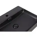 Раковина Qtap Nando LT 600х420х120 Matt black с донным клапаном QT12112173MBMB
