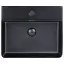 Раковина Qtap Nando LT 500х420х120 Matt black с донным клапаном QT12112173SMBMB