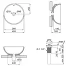 Раковина-чаша Qtap Robin 410х410х180 White с донным клапаном QT1311A004W