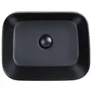 Раковина Qtap Scorpio 450х390х120 Matt black с донным клапаном QT14112242MBMB