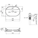 Раковина-чаша Qtap Scorpio 610x400x120 Matt black с донным клапаном QT142203MBMB