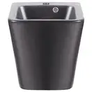 Раковина подвесная моноблок Qtap Tern 370х410х400 Matt black с донным клапаном QT1711G808MB