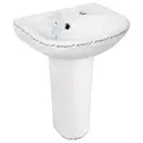 Раковина напольная с пьедесталом Qtap Baby 375x305x520 White с рисунком, с донным клапаном QT2311LP304BW (QT2311LP304BEWD)