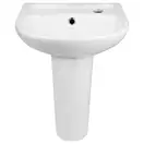 Раковина напольная с пьедесталом Qtap Baby 375x305x520 White с донным клапаном QT2311LP304BW