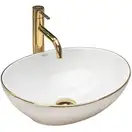 Rea Sofia Gold Edge Раковина накладна, біла з золотом (REA-U3287)