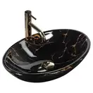 Умывальник (раковина) REA PAMELA BLACK MARBLE SHINY накладной (REA-U5067)