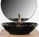 Умывальник (раковина) REA PAMELA BLACK MARBLE SHINY накладной (REA-U5067)