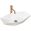 Rea Vegas Rose Gold Edge Умивальник, білий/рожеве золото (REA-U5605)