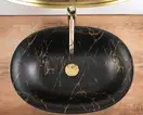 Rea Roma Умивальник накладний, чорний матовий мрамор (REA-U5609)