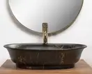 Rea Roma Умивальник накладний, чорний матовий мрамор (REA-U5609)