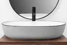Умывальник (раковина) REA CLEO 61 WHITE BLACK EDGE накладний білий (REA-U6210)