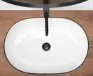 Умывальник (раковина) REA CLEO 61 WHITE BLACK EDGE накладний білий (REA-U6210)