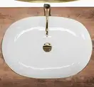 Умывальник (раковина) REA CLEO 61 WHITE GOLD EDGE накладний білий (REA-U6211)