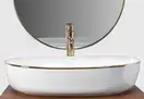Умывальник (раковина) REA CLEO 61 WHITE GOLD EDGE накладний білий (REA-U6211)