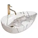 Умывальник (раковина) REA GRETA 65 THUNDER SHINY накладной мрамор (REA-U6500)