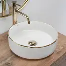 Rea SAMI GOLD EDGE Умивальник накладний, білий (REA-U6758)