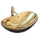 Умывальник (раковина) REA ROYAL IN GOLD MARBLE BLACK MATТ накладной (REA-U8007)